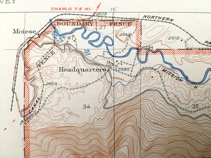 Antique National Bison Range, Montana 1932 US Geological Survey Topographic Map – Lake, Sanders County, Jocko River, Wildlife Refuge, NBR MT