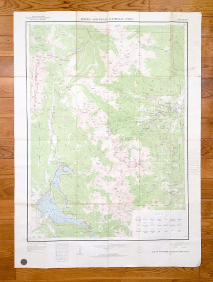 Antique Rocky Mountain National Park, Colorado 1961 US Geological Survey Topographic Map – Roosevelt, Routt, Arapaho, Estes Park, Granby, CO