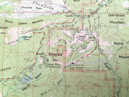 Antique Rocky Mountain National Park, Colorado 1961 US Geological Survey Topographic Map – Roosevelt, Routt, Arapaho, Estes Park, Granby, CO