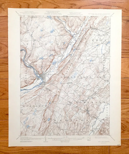 Antique Port Jervis, New York 1908 US Geological Survey Topographic Map – Matamoras, Orange, Sussex, Pike County, Neversink New Jersey NY NJ