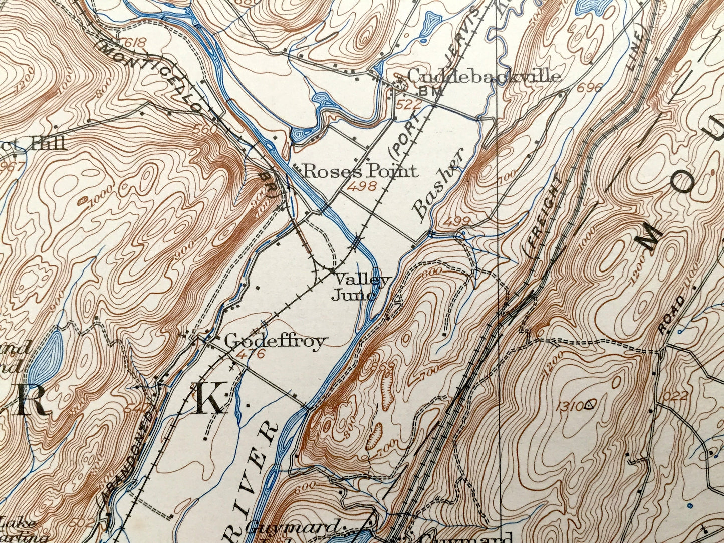Antique Port Jervis, New York 1908 US Geological Survey Topographic Map – Matamoras, Orange, Sussex, Pike County, Neversink New Jersey NY NJ