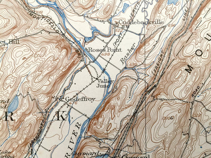 Antique Port Jervis, New York 1908 US Geological Survey Topographic Map – Matamoras, Orange, Sussex, Pike County, Neversink New Jersey NY NJ
