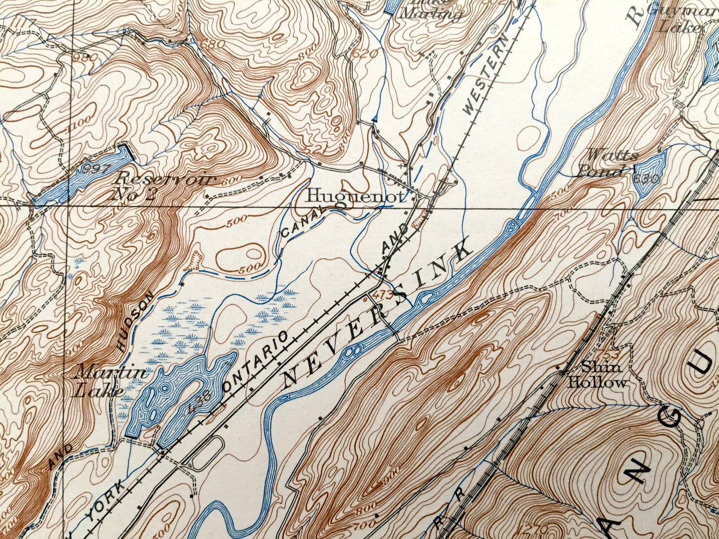 Antique Port Jervis, New York 1908 US Geological Survey Topographic Map – Matamoras, Orange, Sussex, Pike County, Neversink New Jersey NY NJ