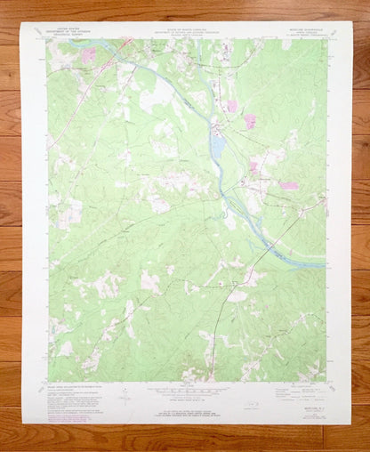 Antique Moncure, North Carolina 1970 US Geological Survey Topographic Map – Lee, Chatham County, Cape Fear, Haw River, Blacknel, Haywood NC