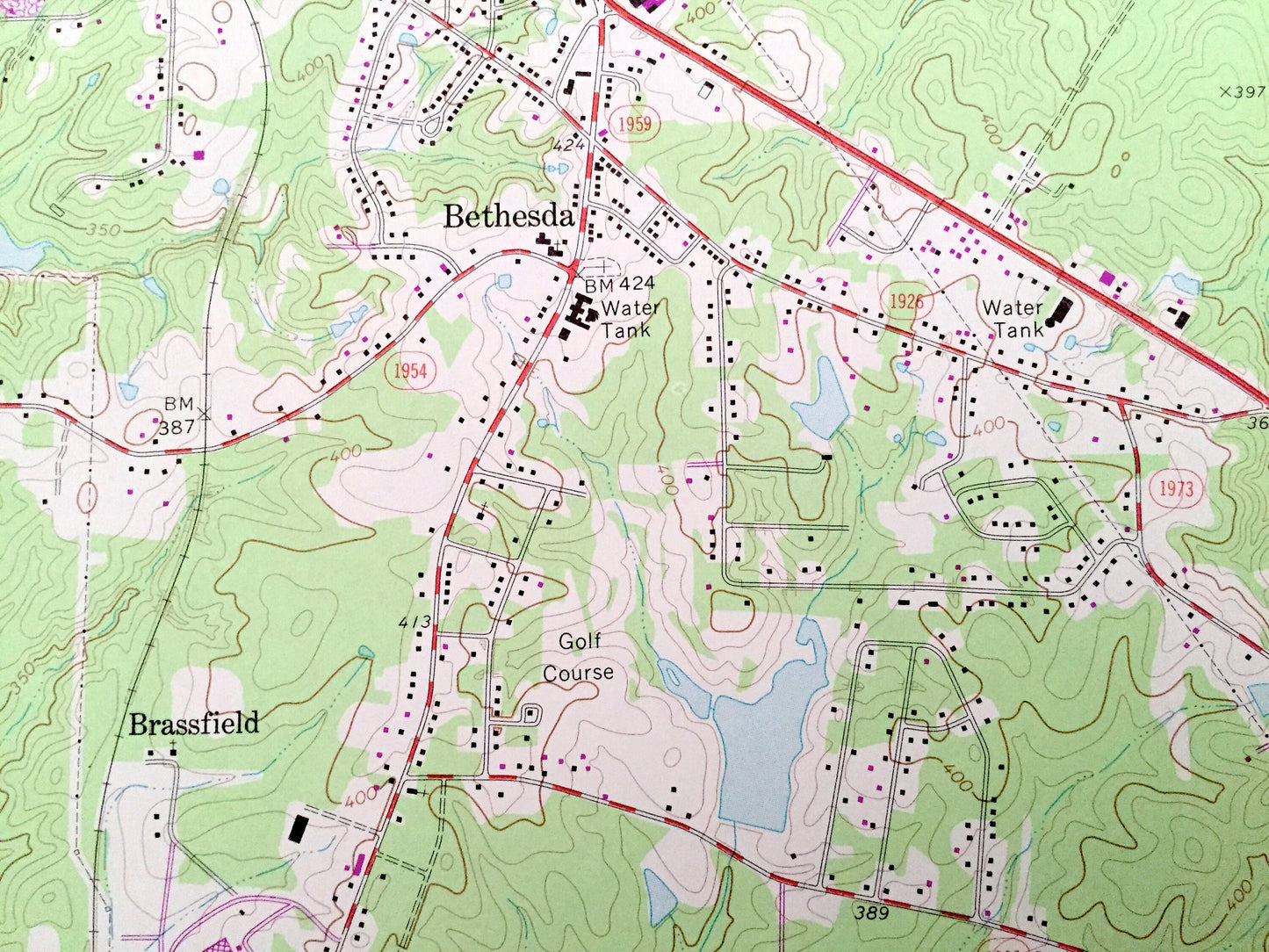 Antique Durham, North Carolina 1973 US Geological Survey Topographic Map – Wake County, Joyland, Hayes, Oak Grove, Brassfield, Bethesda, NC