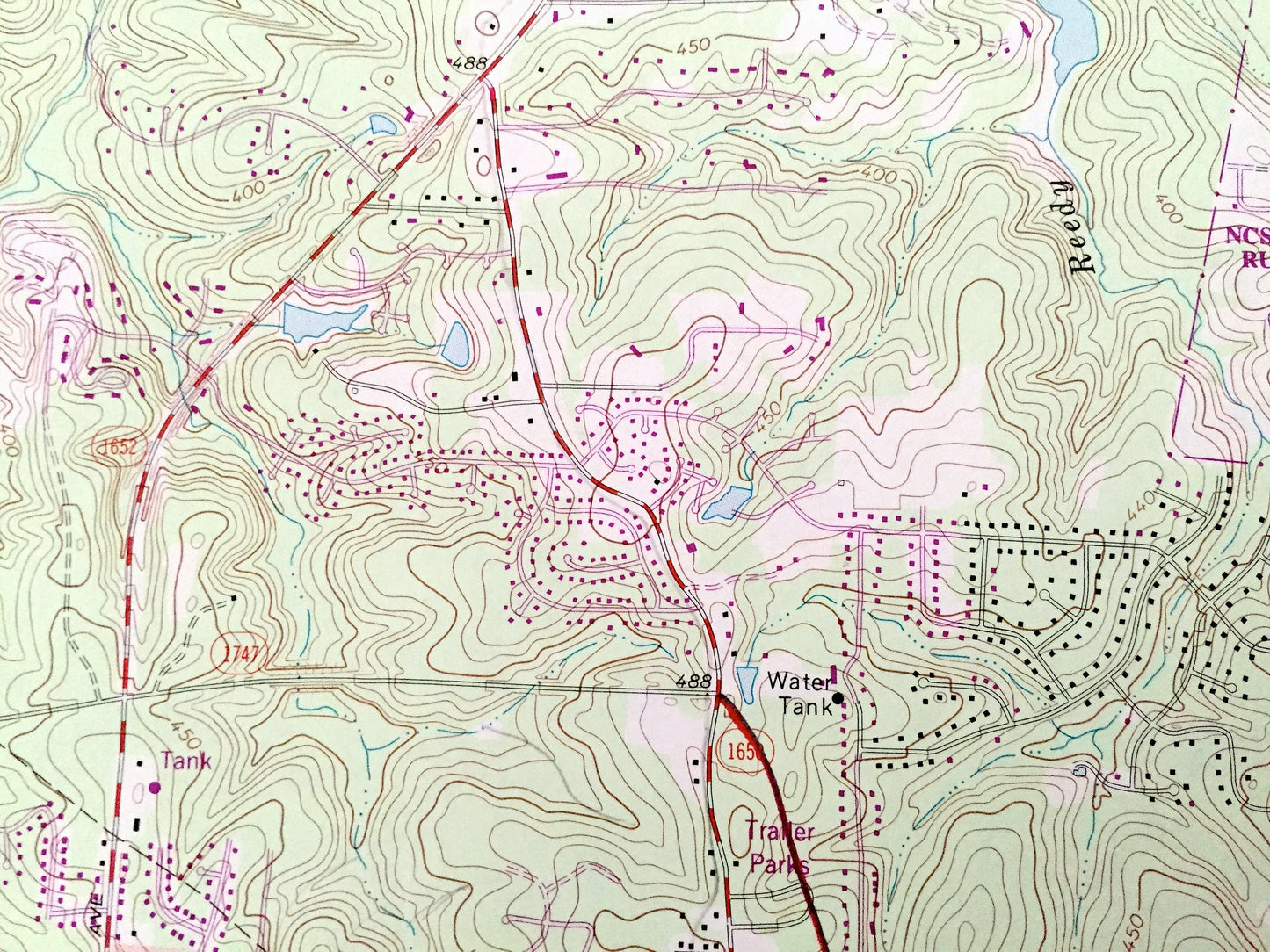 Antique Cary, North Carolina 1973 US Geological Survey Topographic Map – Durham, Wake County, William B Umstead State Park, Morrisville, NC