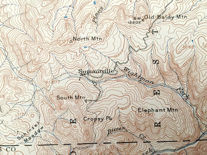 Antique Summitville, Colorado 1913 US Geological Survey Topographic Map – Rio Grande Mineral Archuleta Conejos County San Juan Mountains CO