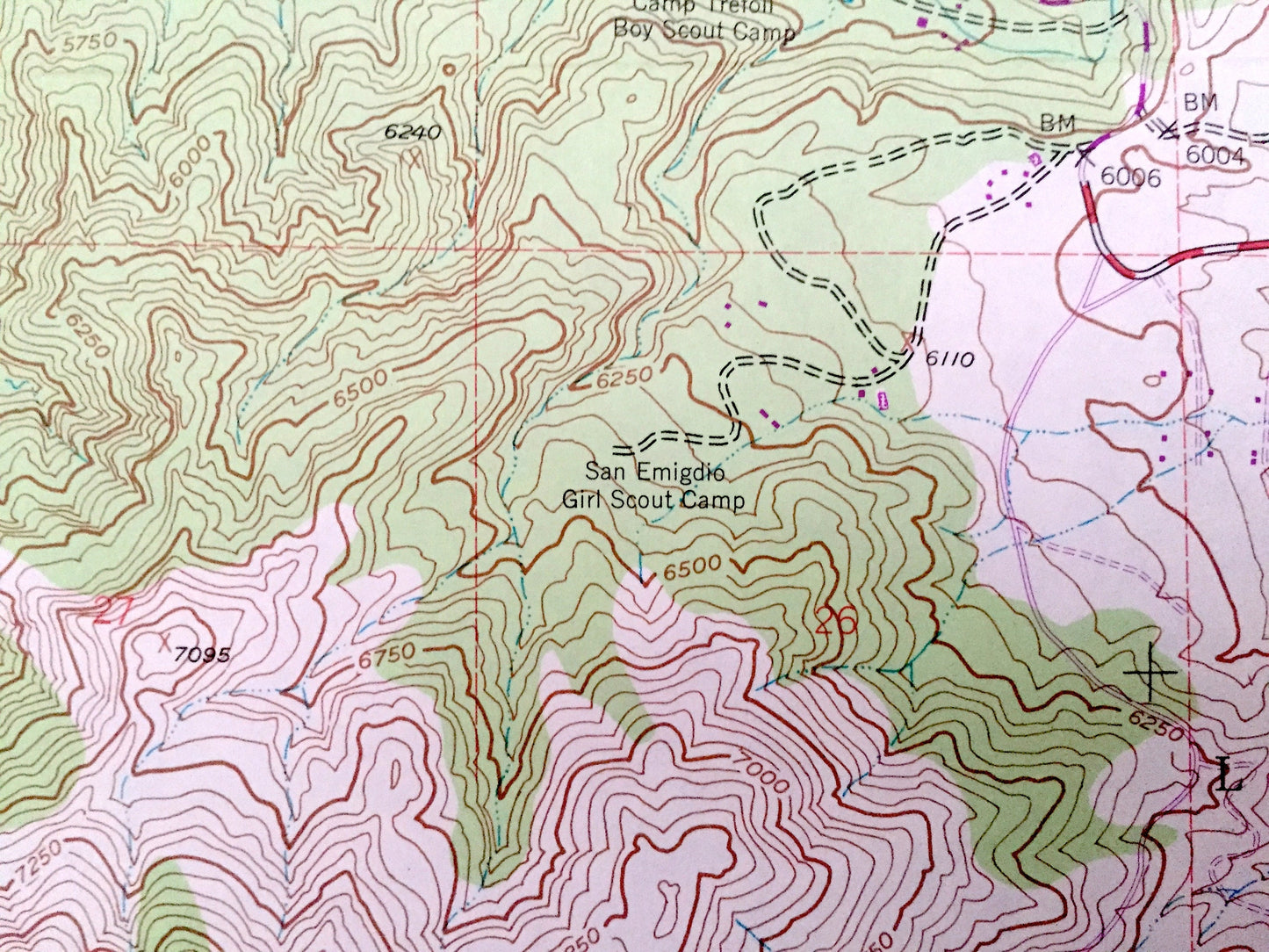 Antique Cuddy Valley, California 1943 US Geological Survey Topographic Map – Kern, Ventura County, Los Padres National Forest, Mt Pinos, CA