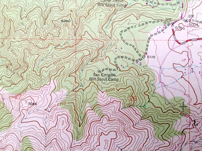 Antique Cuddy Valley, California 1943 US Geological Survey Topographic Map – Kern, Ventura County, Los Padres National Forest, Mt Pinos, CA