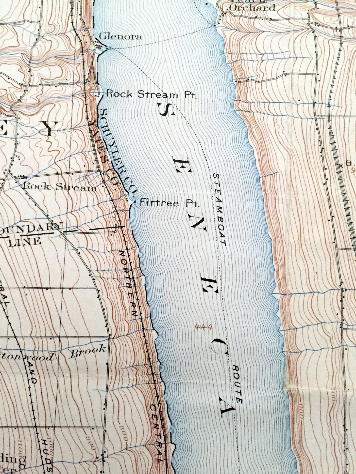 Antique Watkins Glen, New York 1898 US Geological Survey Topographic Map – Schuyler County, Montour, Catlin, Hornby, Hector, Reading NY