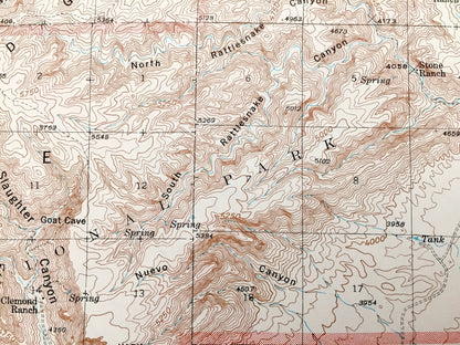 Antique Carlsbad Caverns, New Mexico 1940 US Geological Survey Topographic Map – National Park, Eddy County, Sitting Bull, Guadalupe, NM