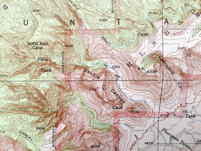 Antique Carlsbad Caverns, New Mexico 1940 US Geological Survey Topographic Map – National Park, Eddy County, Sitting Bull, Guadalupe, NM