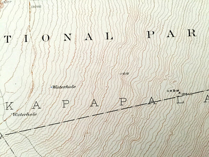 Antique Mauna Loa, Hawaii 1928 US Geological Survey Topographic Map – North Kona, Hamakua, Kau, National Forest, Kau Forest Reserve, HI