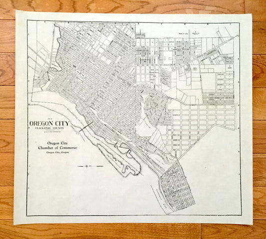 Antique Oregon City, Oregon 1940 US Army Geological Survey Topographic Map – Clackamas County, Willamette River, McLoughlin, Canemah, OR