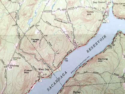 Antique Harrisburg, New York 1954 US Geological Survey Topographic Map – Adirondacks, Sacandaga, Edinburg, Day Hope Falls Saratoga Warren NY