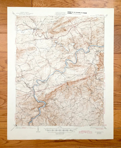 Antique Max Meadows, Virginia 1930 US Geological Survey Topographic Map – Fosters Falls, Ivanhoe, Bethany, Oak Grove, Sheeptown, Byllesby VA