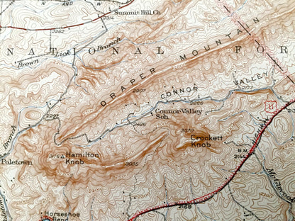 Antique Max Meadows, Virginia 1930 US Geological Survey Topographic Map – Fosters Falls, Ivanhoe, Bethany, Oak Grove, Sheeptown, Byllesby VA