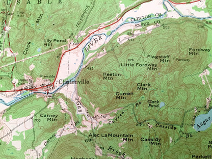 Antique Au Sable Forks, New York 1953 US Geological Survey Topographic Map – Adirondacks, Black Brook, Rome, Lewis, Jay, Chesterfield NY