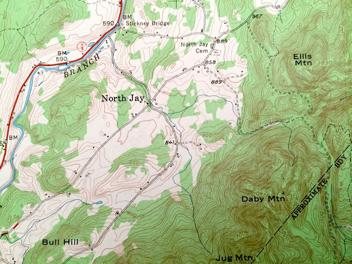Antique Au Sable Forks, New York 1953 US Geological Survey Topographic Map – Adirondacks, Black Brook, Rome, Lewis, Jay, Chesterfield NY