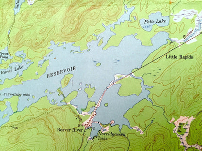Antique Big Moose, New York 1954 US Geological Survey Topographic Map – Adirondacks, Webb, Long Lake, Inlet Eagle Bay Fulton Lake Rondaxe NY