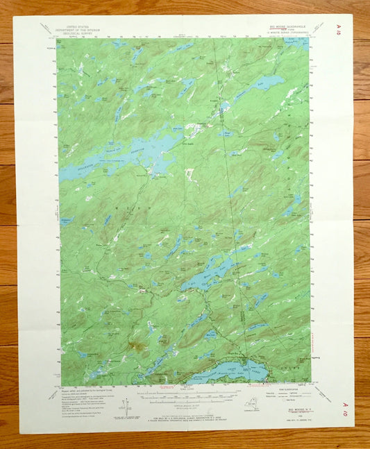 Antique Big Moose, New York 1954 US Geological Survey Topographic Map – Adirondacks, Webb, Long Lake, Inlet Eagle Bay Fulton Lake Rondaxe NY