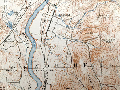 Antique Warwick, Massachusetts 1935 US Geological Survey Topographic Map – Northfield, Erving, Orange, Wendell Winchester Franklin County MA