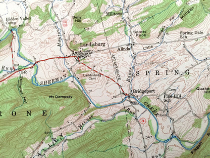 Antique Loysville, Pennsylvania 1952 US Geological Survey Topographic Map – Perry, Juniata, Cumberland County, Landisburg, Ickesburg, PA