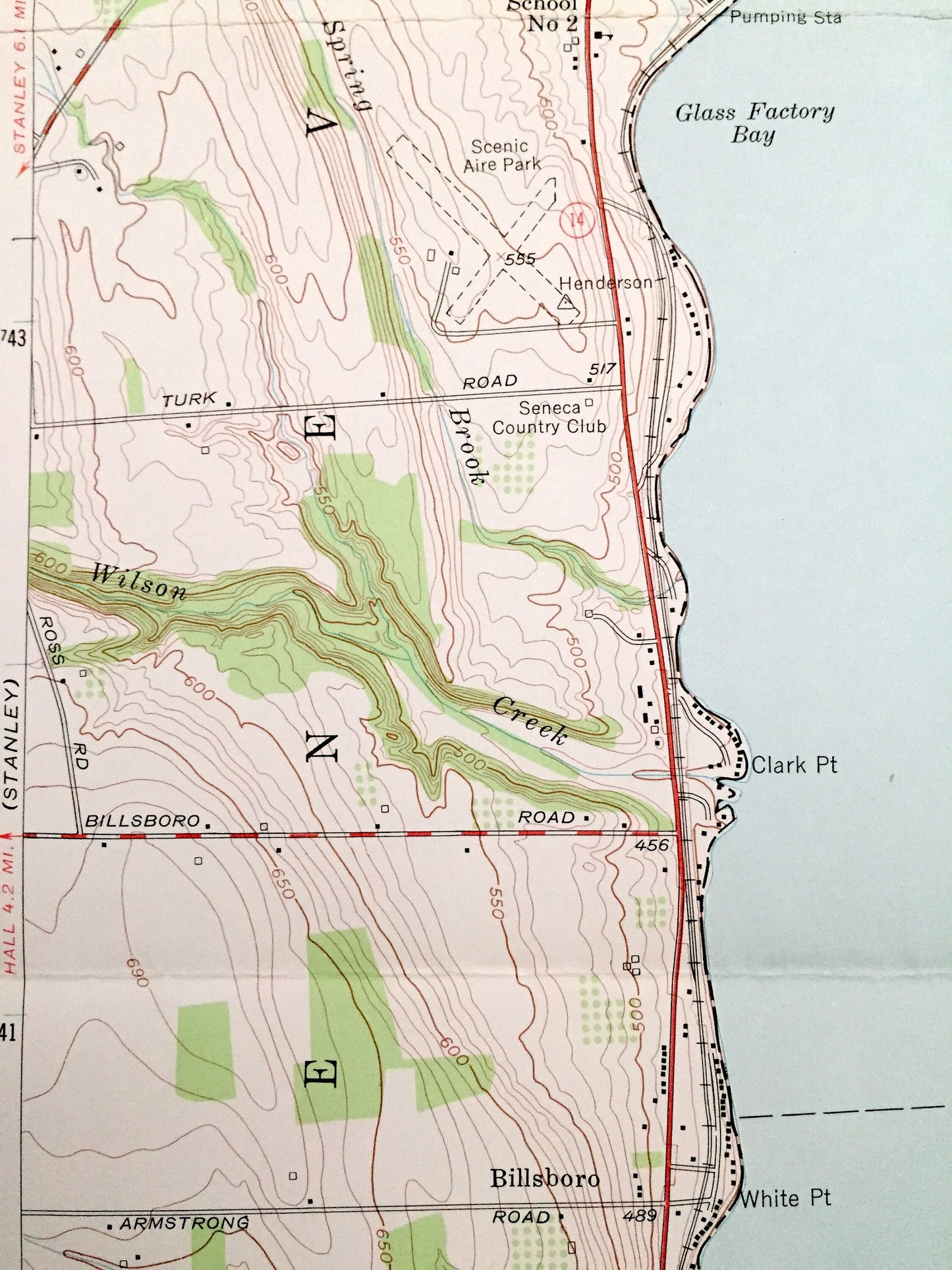 Antique Geneva South, New York 1953 US Geological Survey Topographic Map – Ontario County, Benton, Romulus, Varick, Fayette Waterloo Yale NY