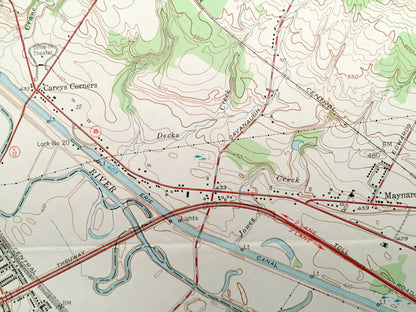 Antique Oriskany, New York 1955 US Geological Survey Topographic Map – Oneida County, Floyd, Marcy, Whitestown, Trenton, Rome, Stittville NY