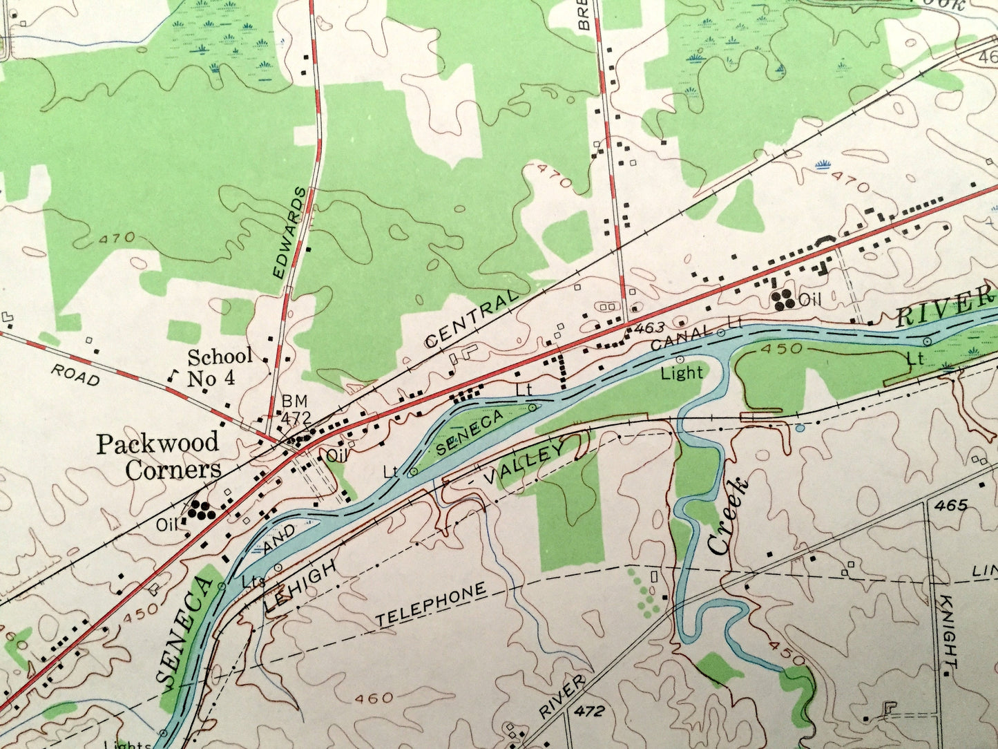 Antique Geneva North, New York 1953 US Geological Survey Topographic Map – Ontario County, Phelps, Waterloo, Fayette, Junius, Dublin, NY