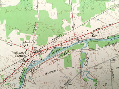 Antique Geneva North, New York 1953 US Geological Survey Topographic Map – Ontario County, Phelps, Waterloo, Fayette, Junius, Dublin, NY