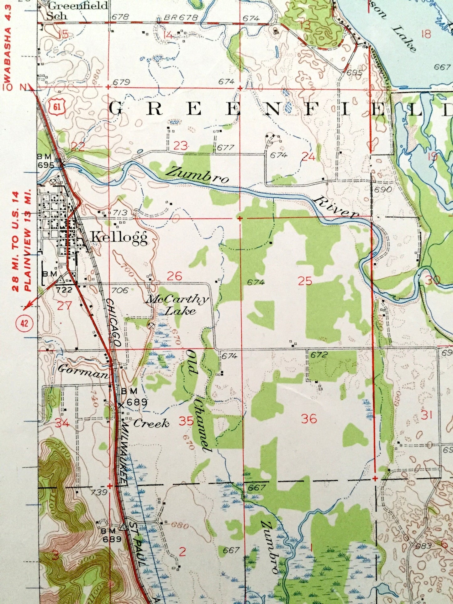 Antique Alma, Wisconsin 1950 US Geological Survey Topographic Map – Buffalo Wabasha County Kellogg Minnesota WI Mississippi River Modena MN