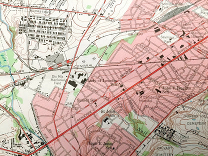 Antique Utica West, New York 1955 US Geological Survey Topographic Map – Oneida County, Yorkville, New Hartford, Kirkland, Paris, Marcy, NY