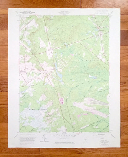 Antique Cassville, New Jersey 1957 US Geological Survey Topographic Map – Jackson, Manchester, Fort Dix, Lakehurst, Monmouth Ocean County NJ