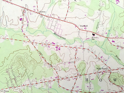 Antique Farmingdale, New Jersey 1954 US Geological Survey Topographic Map - Ocean, Monmouth County, Howell, Wall, New Shrewsbury, Jackson NJ