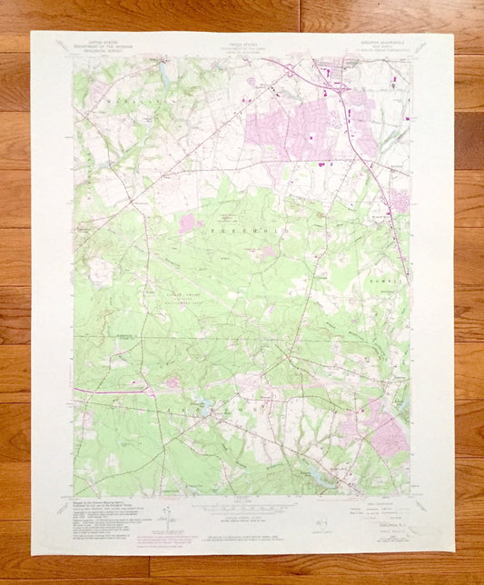 Antique Adelphia, New Jersey 1957 US Geological Survey Topographic Map – Ocean, Monmouth County, Freehold, Manalapan, Howell, Jackson, NJ