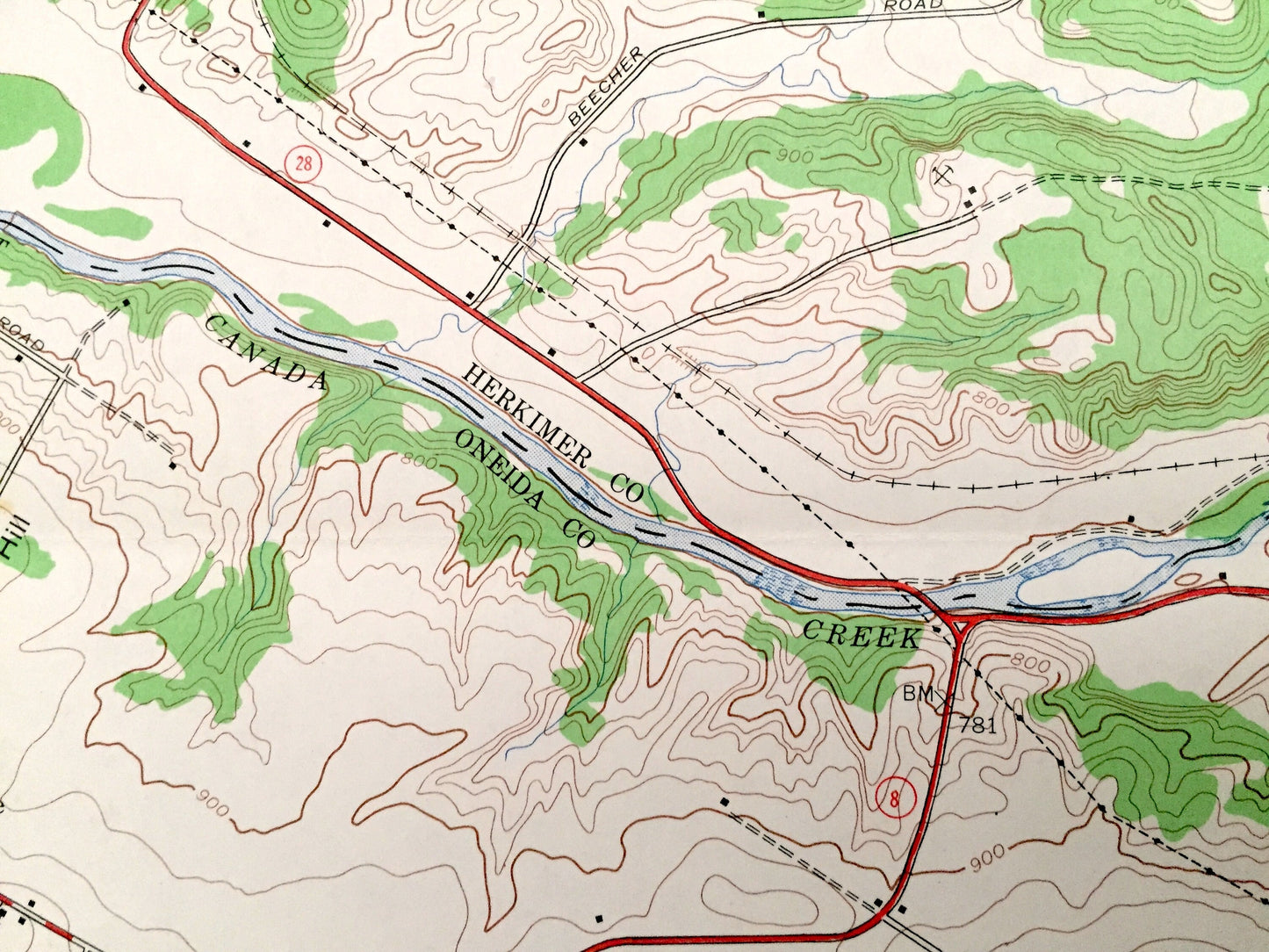 Antique Newport, New York 1943 US Geological Survey Topographic Map – Herkimer County, Deerfield, Schuyler, Poland, Cold Brook, Norway NY