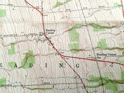 Antique Reading Center, New York 1950 US Geological Survey Topographic Map – Schuyler County, Dix, Orange, Tyrone, Barrington Seneca Lake NY