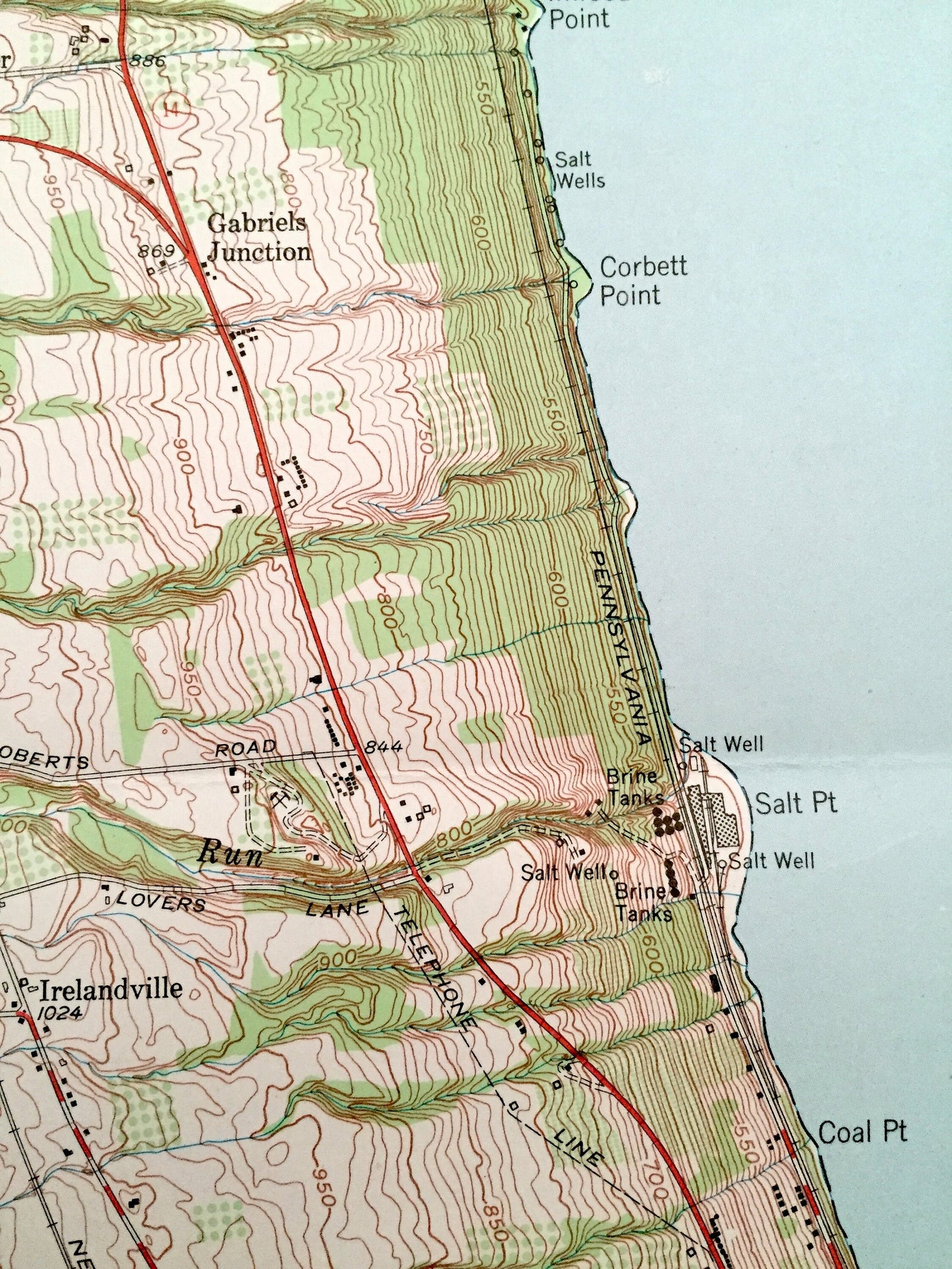 Antique Reading Center, New York 1950 US Geological Survey Topographic Map – Schuyler County, Dix, Orange, Tyrone, Barrington Seneca Lake NY