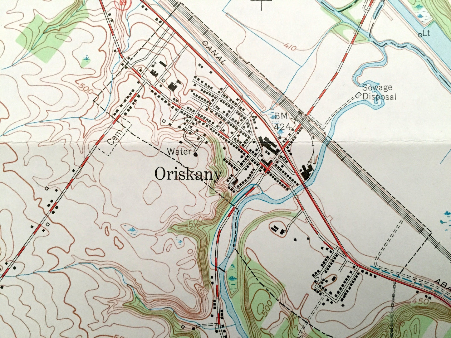 Antique Oriskany, New York 1955 US Geological Survey Topographic Map – Oneida County, Floyd, Marcy, Whitestown, Trenton, Rome, Stittville NY