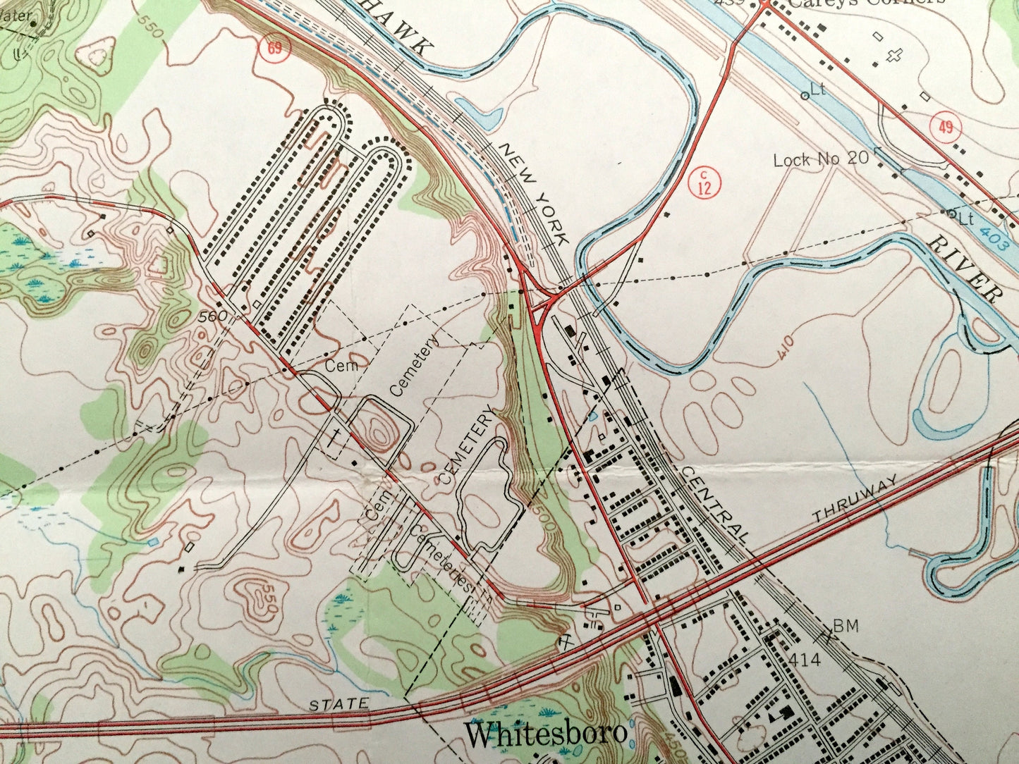 Antique Oriskany, New York 1955 US Geological Survey Topographic Map – Oneida County, Floyd, Marcy, Whitestown, Trenton, Rome, Stittville NY