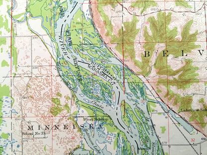 Antique Alma, Wisconsin 1950 US Geological Survey Topographic Map – Buffalo Wabasha County Kellogg Minnesota WI Mississippi River Modena MN