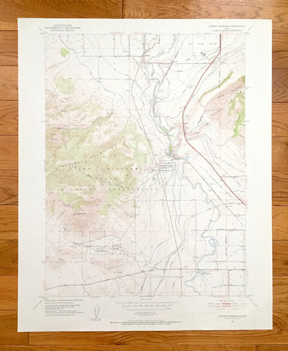 Antique Jordan Narrows, Utah 1951 US Geological Survey Topographic Map – Salt Lake County, Camp Williams Military Reservation, River City UT