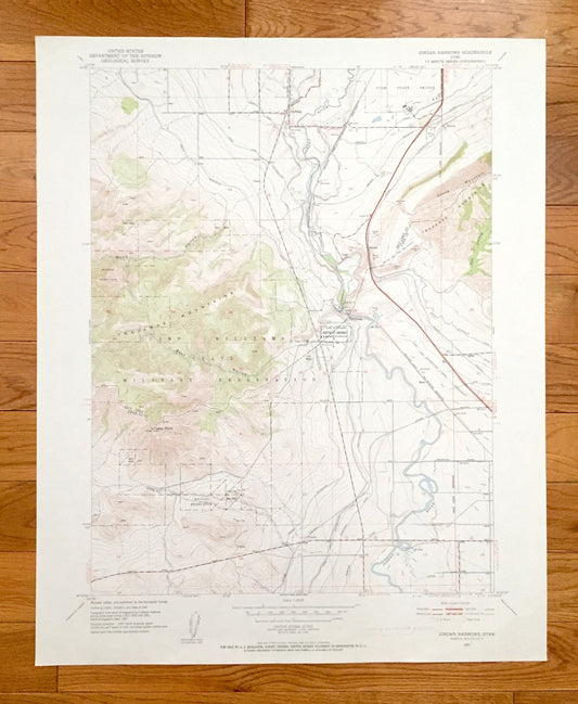 Antique Jordan Narrows, Utah 1951 US Geological Survey Topographic Map – Salt Lake County, Camp Williams Military Reservation, River City UT