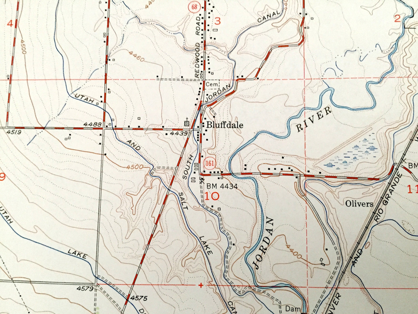Antique Jordan Narrows, Utah 1951 US Geological Survey Topographic Map – Salt Lake County, Camp Williams Military Reservation, River City UT