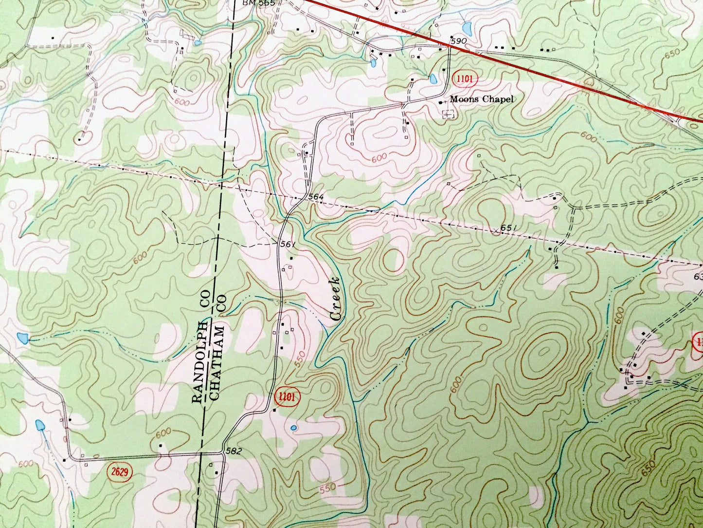 Antique Coleridge, North Carolina 1968 US Geological Survey Topographic Map – Chatham, Randolph County, Deep River, Ghost Town, Creek, NC