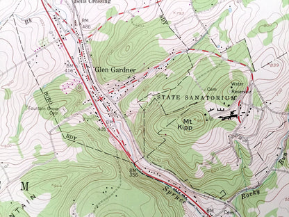 Antique High Bridge, New Jersey 1954 US Geological Survey Topographic Map – Warren, Hunterdon County, Washington, Bethlehem, Lebanon, NJ