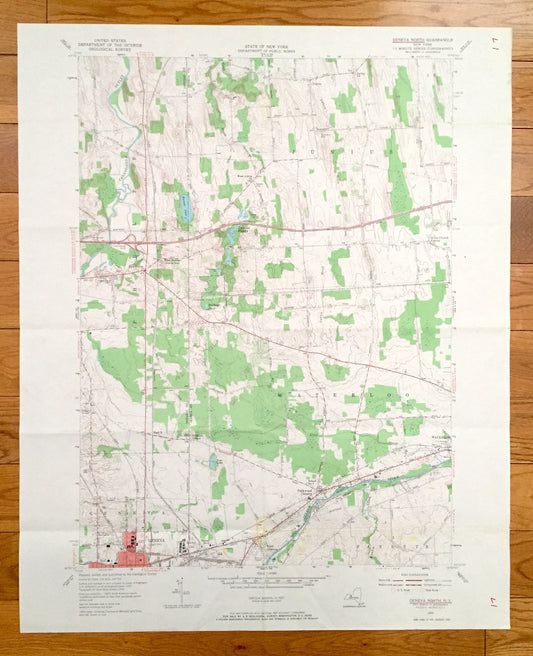 Antique Geneva North, New York 1953 US Geological Survey Topographic Map – Ontario County, Phelps, Waterloo, Fayette, Junius, Dublin, NY
