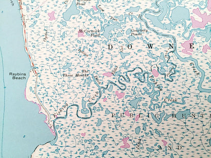 Antique Fortescue, New Jersey 1956 US Geological Survey Topographic Map – Cumberland County, Downe, NJ, Kent County, DE
