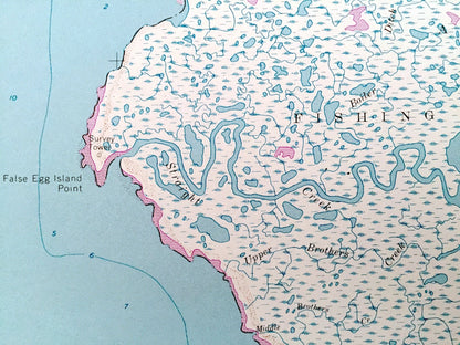 Antique Fortescue, New Jersey 1956 US Geological Survey Topographic Map – Cumberland County, Downe, NJ, Kent County, DE